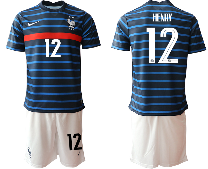Men 2021 France home #12 soccer jerseys->france jersey->Soccer Country Jersey
